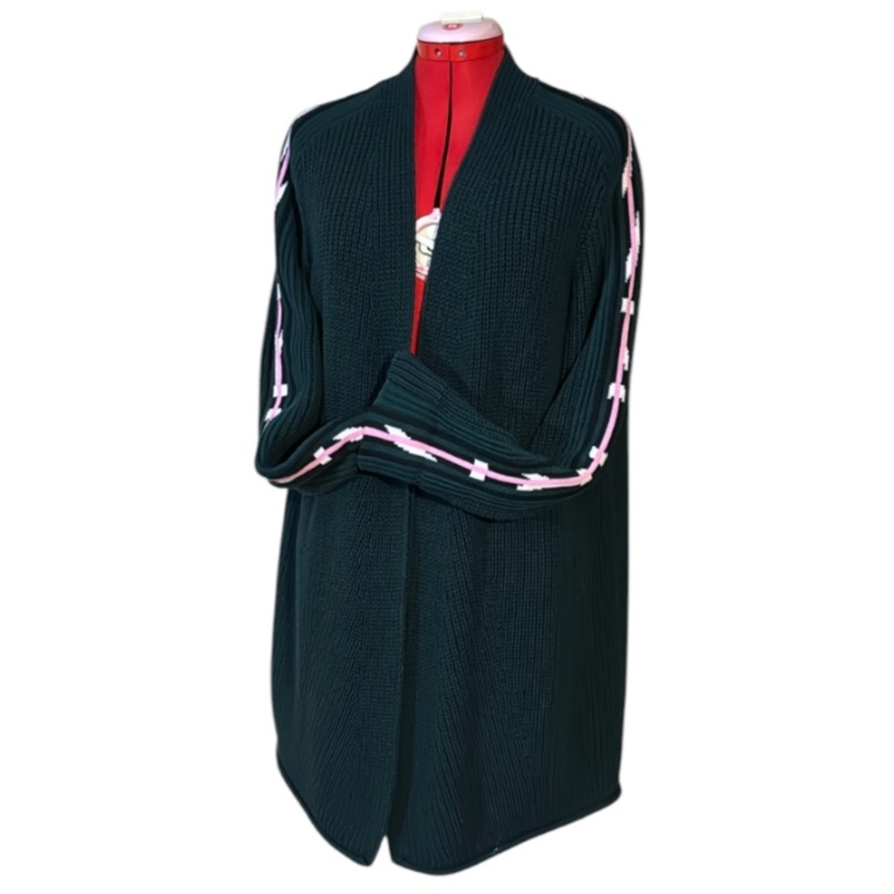 Marc Cain Green Knit Open Front Sweater Cardigan - Picture 1 of 16